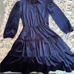 City Studio Midnight Blue Long Sleeve Dress